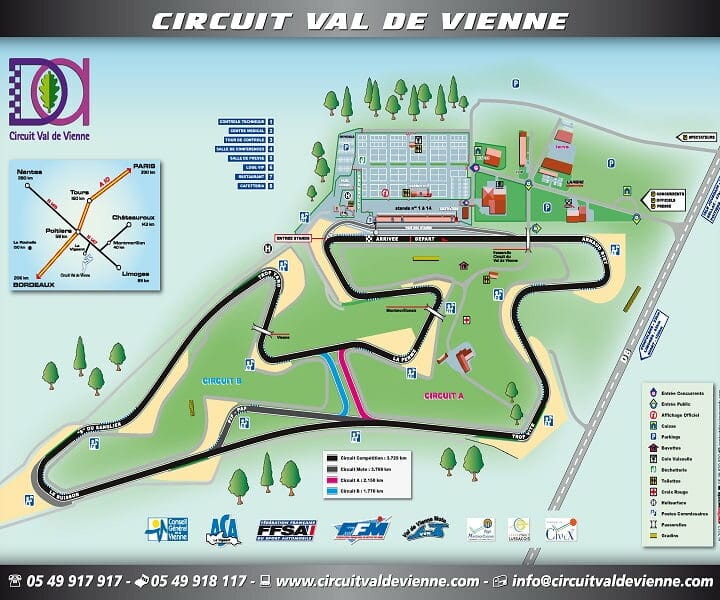 roulage moto circuit du Vigeant, tracé général